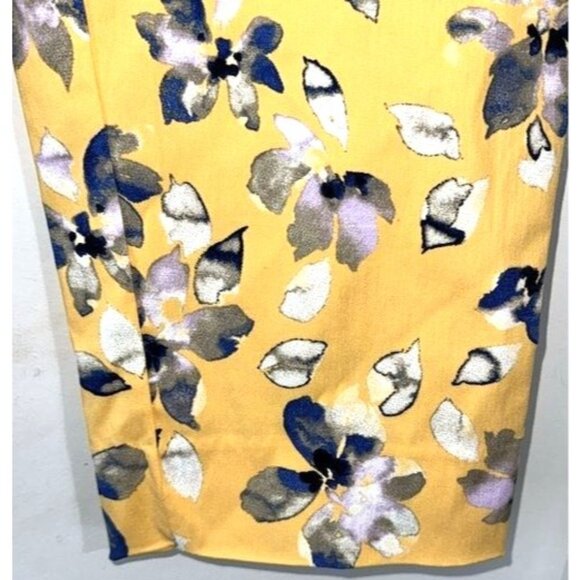 Zac & Rachel Womens Floral Capri Pants Size 12 Yellow & Purple - Picture 4 of 7
